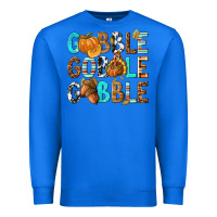 True Royal Gobble Gobble Gobble with Turkey Premium Sweatshirt - texasbilliewilder