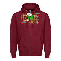 Burgundy Christmas CNA Certified Nursing Assistant Zipper Hoodie - LillyAllenDesigns