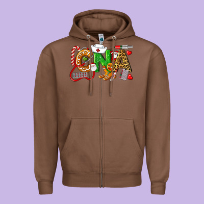 Christmas Cna Certified Nursing Assistant Zipper Hoodie Designed By Lillyallendesigns