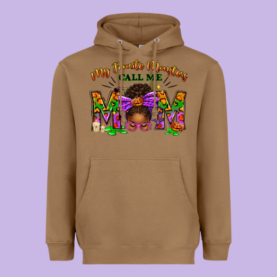 My Favorite Monsters Call Me Mom Heavyweight Hoodie Designed By Texasbilliewilder