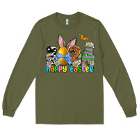 Army Green 2024 Happy Easter Long Sleeve Tee - NancyCooperArtShop