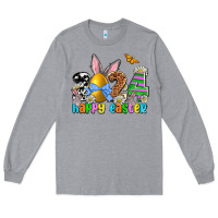 Heather Grey 2024 Happy Easter Long Sleeve Tee - NancyCooperArtShop
