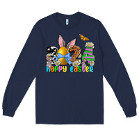 Navy 2024 Happy Easter Long Sleeve Tee - NancyCooperArtShop