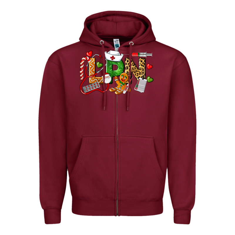 Christmas Lpn Certified Nursing Assistant Zipper Hoodie by LillyAllenDesigns | Teevron