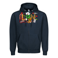Navy Christmas lpn certified nursing assistant Zipper Hoodie - LillyAllenDesigns