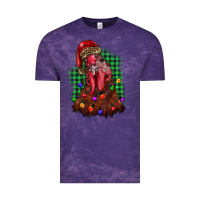 Cloud Purple christmas rooster Vintage Tee - BarkalooDesign