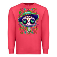 Cardinal Mexican Day of dead sugar skull Premium Sweatshirt - NancyCooperArtShop