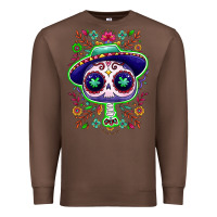 Chestnut Mexican Day of dead sugar skull Premium Sweatshirt - NancyCooperArtShop