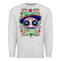 Dove Grey Mexican Day of dead sugar skull Premium Sweatshirt - NancyCooperArtShop