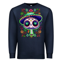 Navy Mexican Day of dead sugar skull Premium Sweatshirt - NancyCooperArtShop