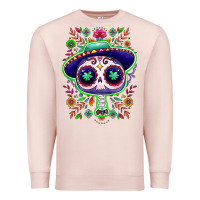 Pale Pink Mexican Day of dead sugar skull Premium Sweatshirt - NancyCooperArtShop