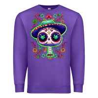 Purple Mexican Day of dead sugar skull Premium Sweatshirt - NancyCooperArtShop