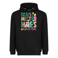 Black little mister hops a lot Heavyweight Hoodie - NancyCooperArtShop
