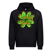 Black St. Patrick's Lucky babe Urban Hoodie - OliviaCreatesArt