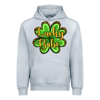 Heather Grey St. Patrick's Lucky babe Urban Hoodie - OliviaCreatesArt