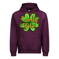 Mauve Wine St. Patrick's Lucky babe Urban Hoodie - OliviaCreatesArt