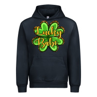 Navy St. Patrick's Lucky babe Urban Hoodie - OliviaCreatesArt