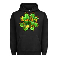 Pigment Black St. Patrick's Lucky babe Urban Hoodie - OliviaCreatesArt