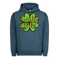 Pigment Midnight Navy St. Patrick's Lucky babe Urban Hoodie - OliviaCreatesArt
