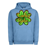 Pigment Pebble Blue St. Patrick's Lucky babe Urban Hoodie - OliviaCreatesArt