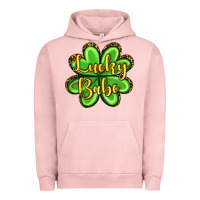 Pigment Salmon St. Patrick's Lucky babe Urban Hoodie - OliviaCreatesArt