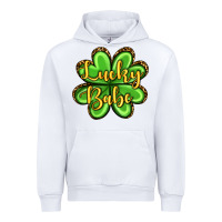 White St. Patrick's Lucky babe Urban Hoodie - OliviaCreatesArt