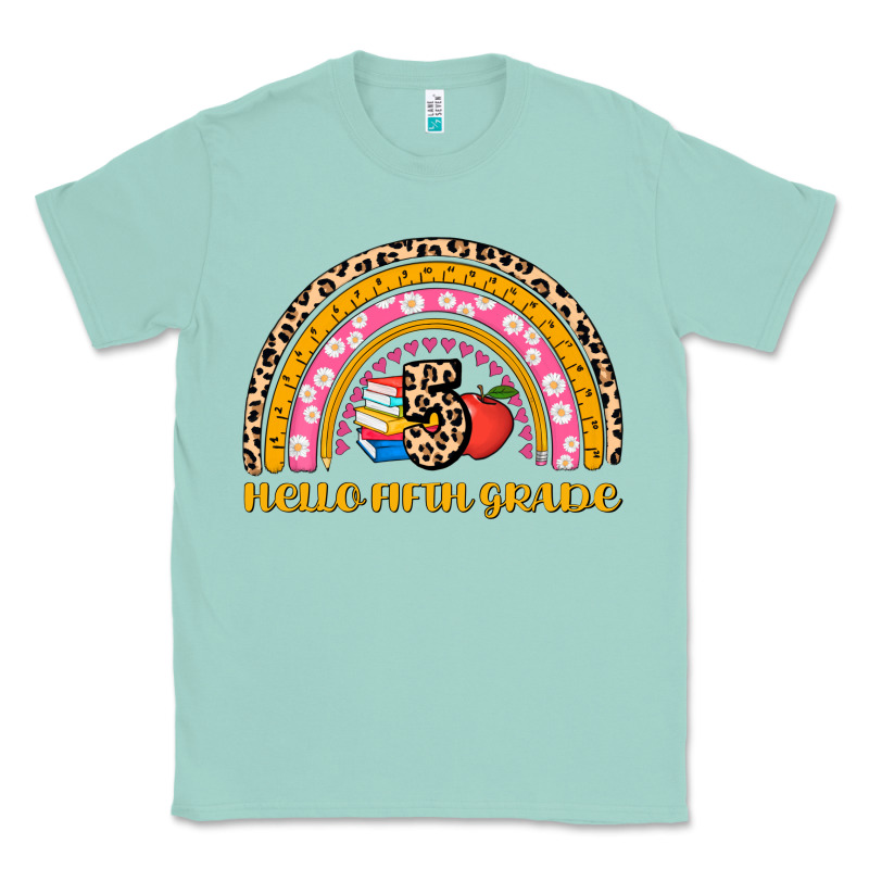 Back To School Rainbow Hello Fifth Grade Classic Tee by AdoDesignShop | Teevron