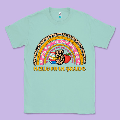 Back To School Rainbow Hello Fifth Grade Classic Tee Designed By Adodesignshop