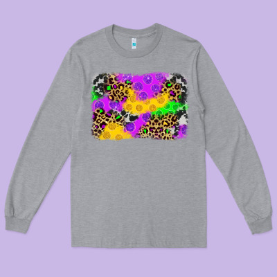 Mardi Gras Background Long Sleeve Tee Designed By Jahusdesignshop