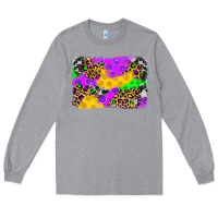 Heather Grey mardi gras background Long Sleeve Tee - JahusDesignShop
