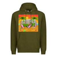 Army Green summer caravan Premium Hoodie - TumblerDesignByShophia
