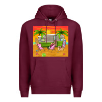 Burgundy summer caravan Premium Hoodie - TumblerDesignByShophia
