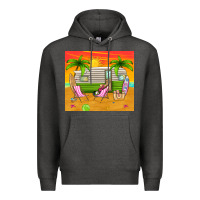 Charcoal Heather summer caravan Premium Hoodie - TumblerDesignByShophia
