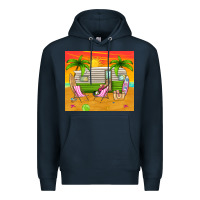 Navy summer caravan Premium Hoodie - TumblerDesignByShophia