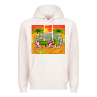 Pale Pink summer caravan Premium Hoodie - TumblerDesignByShophia