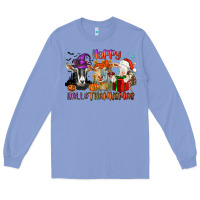 Colony Blue Happy Hallothanksmas goats Long Sleeve Tee - NancyCooperArtShop
