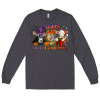 Smoke Happy Hallothanksmas goats Long Sleeve Tee - NancyCooperArtShop