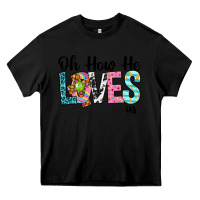 Black Oh how he loves us Heavy Core Tee - Neo Western