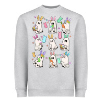 Heather Grey bunny ghost Heavyweight Sweatshirt - MaliasSmallBusiness