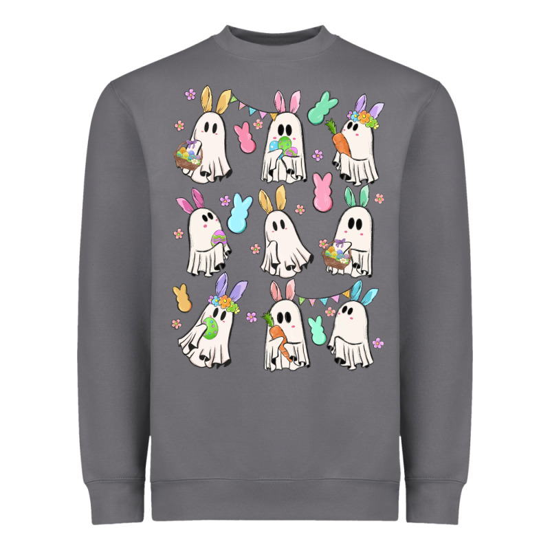Bunny Ghost Heavyweight Sweatshirt by MaliasSmallBusiness | Teevron