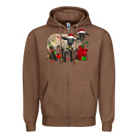 Chestnut Christmas Suffolk Sheep And Baby Suffolk Sheep Zipper Hoodie - LillyAllenDesigns