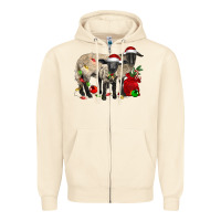 Sandshell Christmas Suffolk Sheep And Baby Suffolk Sheep Zipper Hoodie - LillyAllenDesigns