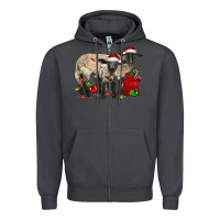 Smoke Christmas Suffolk Sheep And Baby Suffolk Sheep Zipper Hoodie - LillyAllenDesigns