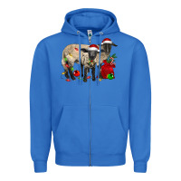 True Royal Christmas Suffolk Sheep And Baby Suffolk Sheep Zipper Hoodie - LillyAllenDesigns