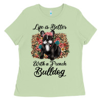 Matcha life is better with a french bulldog Ladies Tee - JahusDesignShop