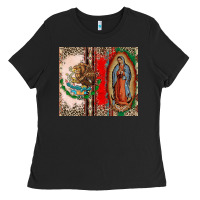 Black Virgin Mary Mexican Flag Ladies Tee - CTS Tumbler Store