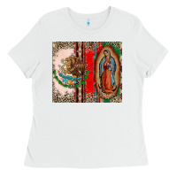 White Virgin Mary Mexican Flag Ladies Tee - CTS Tumbler Store