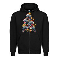 Black Christmas Tree With Manatee Zipper Hoodie - LillyAllenDesigns