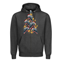 Charcoal Heather Christmas Tree With Manatee Zipper Hoodie - LillyAllenDesigns