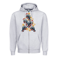 Heather Grey Christmas Tree With Manatee Zipper Hoodie - LillyAllenDesigns